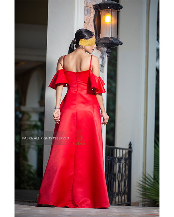 لباس مجلسی بلند پوشیده قرمز 5